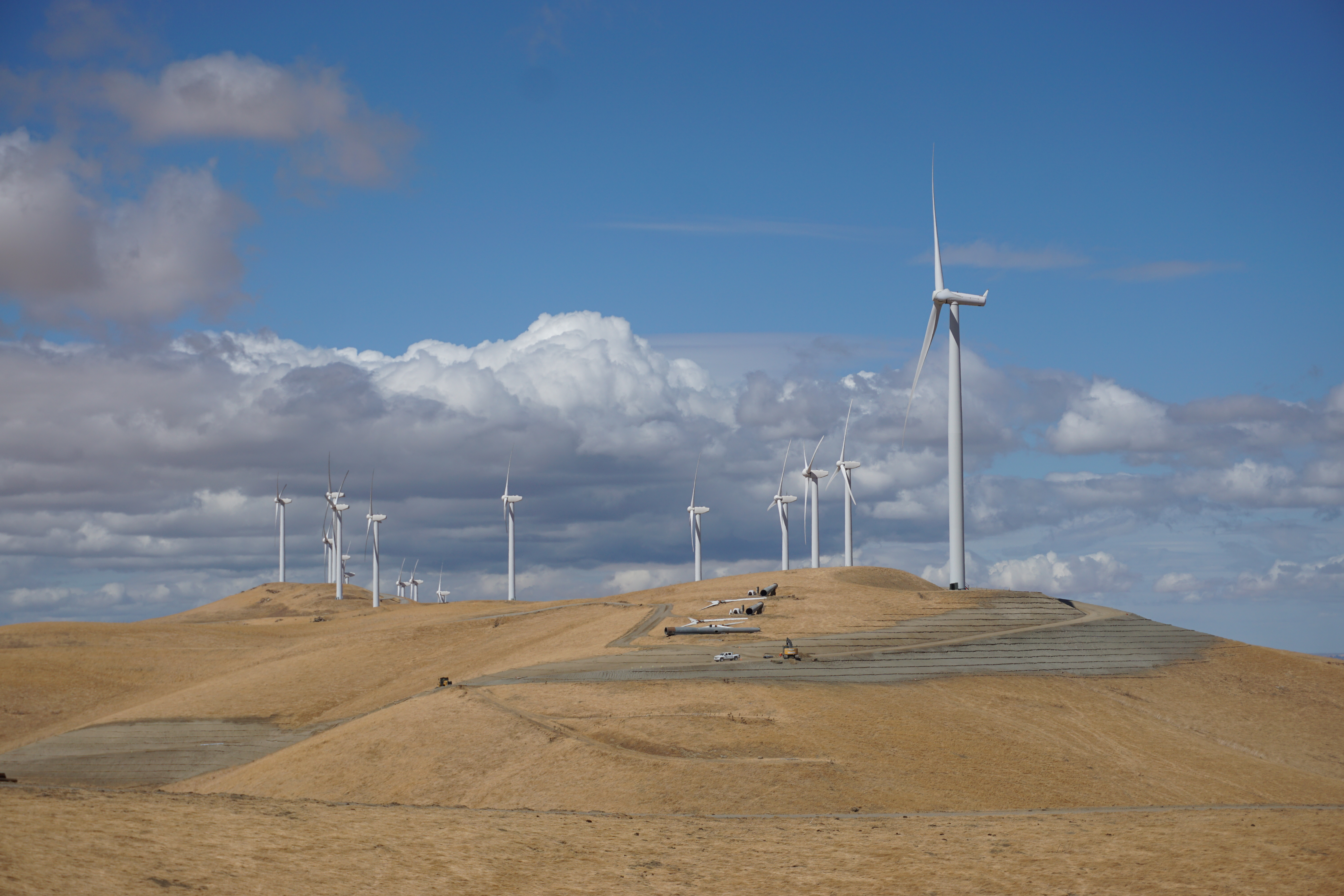Wind farm on the california hills